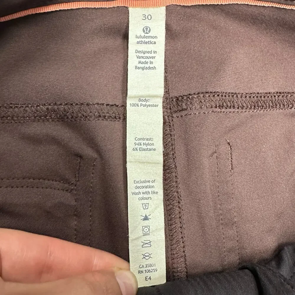 Lululemon ABC Slim Fit Brown Men’s Pants - Size 30